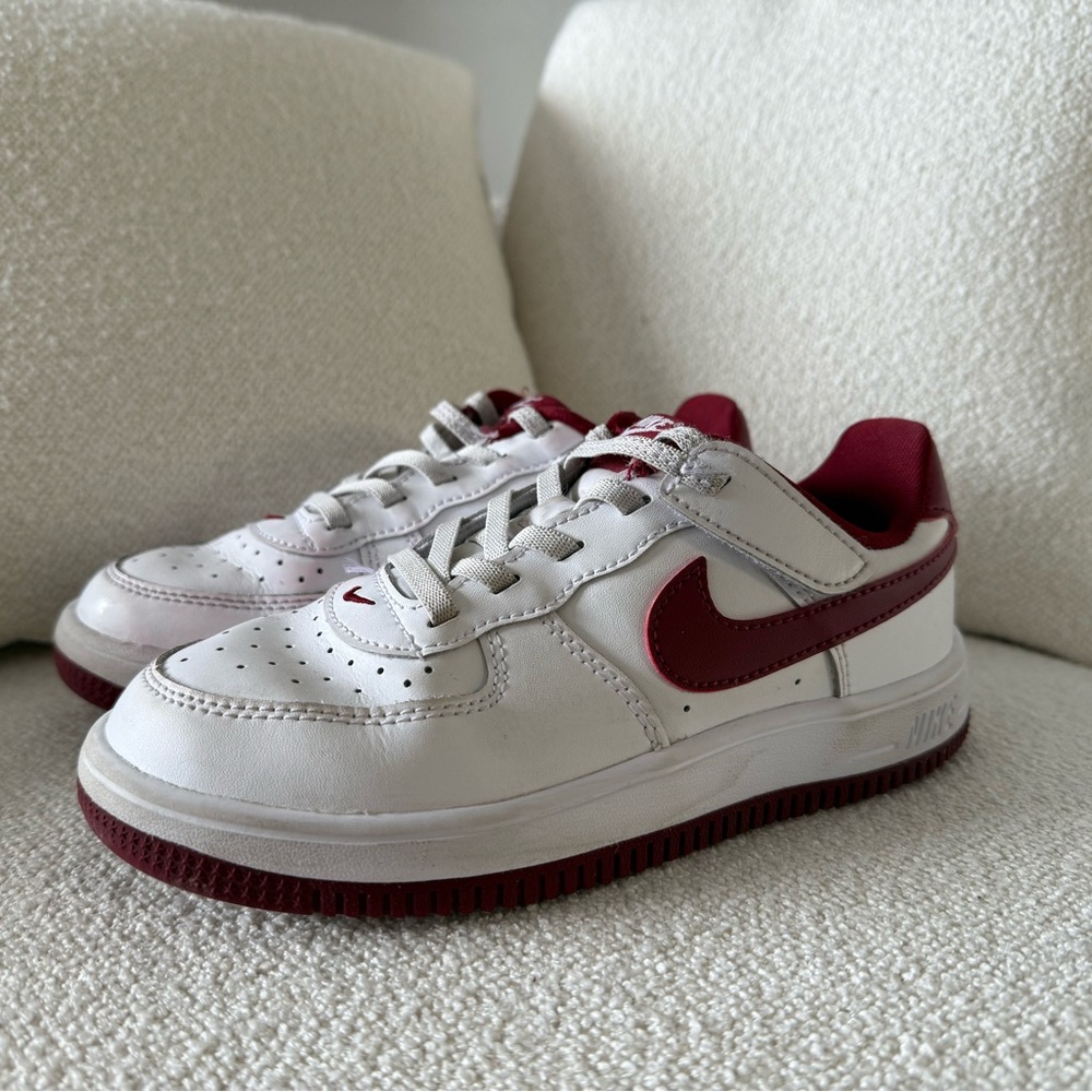 Nike White and Burgundy Sneakers